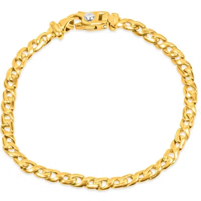 Pompeii3 Men's 14k Gold (17gram) Or Platinum (24gram) 5mm Link Bracelet 8.5" In Multi