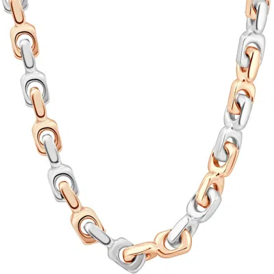 Pompeii3 Men's 14k Gold (183gram) Or Platinum (344gram) 8mm Link Chain Necklace 23" In Silver