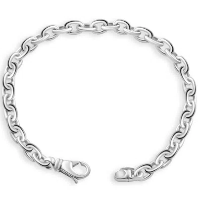 Pompeii3 Men's 14k Gold (20gram) Or Platinum (37gram) 5.5mm Link Bracelet 8.5" In Multi