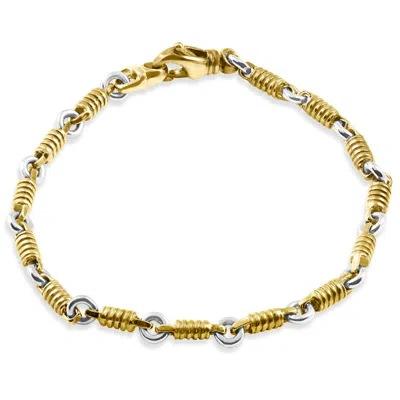 Pompeii3 Men's 14k Gold (21gram) Or Platinum (34gram) 4mm Link Bracelet 8.5" In Silver