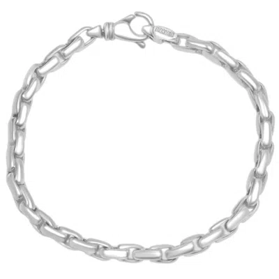 Pompeii3 Men's 14k Gold (22gram) Or Platinum (41gram) 5mm Link Bracelet 8.5" In Silver