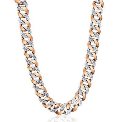 Pompeii3 Men's 14k Gold (245gram) Or Platinum (460gram) 15mm Diamond Chain Necklace 20" In Multi