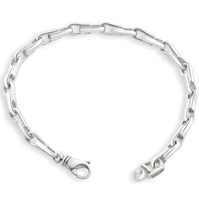 Pompeii3 Men's 14k Gold (25gram) Or Platinum (39gram) 6mm Link Bracelet 8.5" In Silver