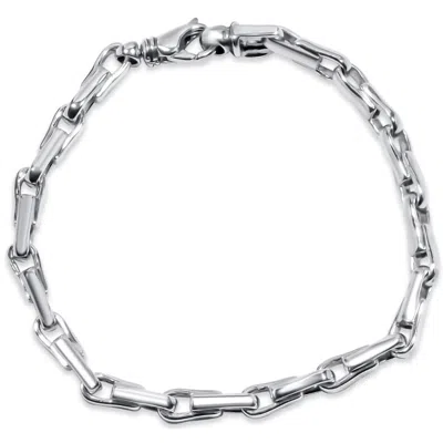 Pompeii3 Men's 14k Gold (25gram) Or Platinum (39gram) 6mm Link Bracelet 8.5" In Silver