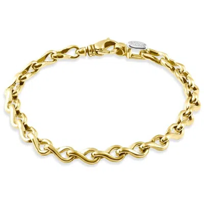 Pompeii3 Men's 14k Gold (28gram) Or Platinum (45gram) 7mm Link Bracelet 8.5" In Silver