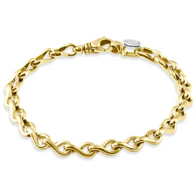 Pompeii3 Men's 14k Gold (28gram) Or Platinum (45gram) 7mm Link Bracelet 8.5" In Silver