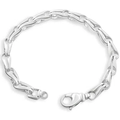 Pompeii3 Men's 14k Gold (31gram) Or Platinum (51gram) 6.5mm Link Bracelet 8.5" In Silver