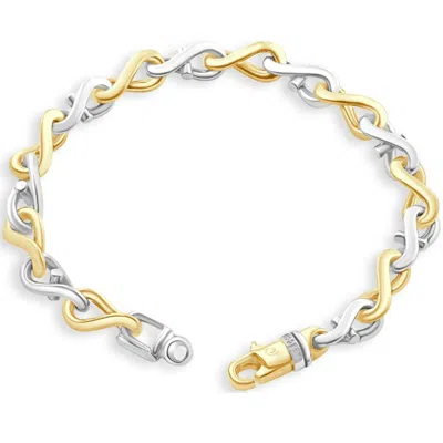 Pompeii3 Men's 14k Gold (33gram) Or Platinum (54gram) 6.5mm Link Bracelet 8.5" In Silver