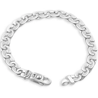 Pompeii3 Men's 14k Gold (35gram) Or Platinum (65gram) 8mm Link Bracelet 8.5" In Silver