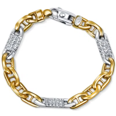 Pompeii3 Men's 14k Gold (39gram) Or Platinum (63gram) 8.5mm Diamond Bracelet 9" In Multi