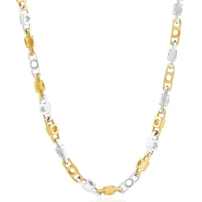 Pompeii3 Men's 14k Gold (41gram) Or Platinum (77gram) 5mm Link Chain Necklace 19" In Silver