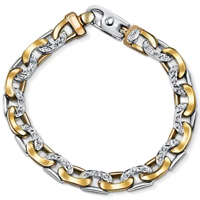 Pompeii3 Men's 14k Gold (41gram) Or Platinum (77gram) 8.5mm Diamond Bracelet 8.5" In Blue