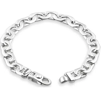 Pompeii3 Men's 14k Gold (43gram) Or Platinum (67gram) 8.5mm Link Bracelet 8.5" In Silver
