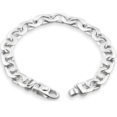Pompeii3 Men's 14k Gold (43gram) Or Platinum (67gram) 8.5mm Link Bracelet 8.5" In Silver