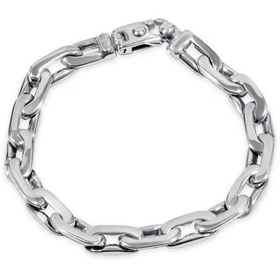 Pompeii3 Men's 14k Gold (43gram) Or Platinum (73gram) 8mm Link Bracelet 8.5" In Silver