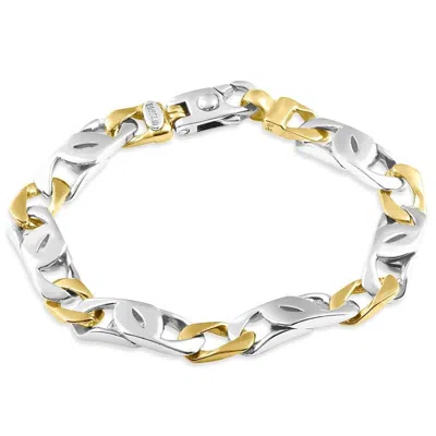 Pompeii3 Men's 14k Gold (44gram) Or Platinum (70gram) 8.5mm Link Bracelet 8.25" In Metallic