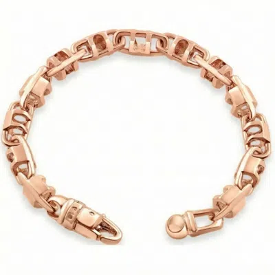 Pompeii3 Men's 14k Gold (46gram) Or Platinum (86gram) 7.5mm Link Bracelet 8.5" In Orange