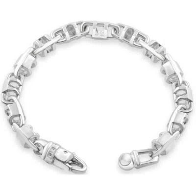 Pompeii3 Men's 14k Gold (46gram) Or Platinum (86gram) 7.5mm Link Bracelet 8.5" In Silver