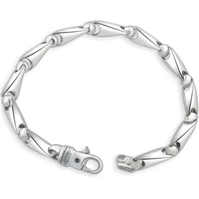 Pompeii3 Men's 14k Gold (46gram) Or Platinum (86gram) 7.5mm Link Bracelet 8.5" In Silver