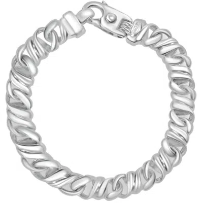 Pompeii3 Men's 14k Gold (49gram) Or Platinum (80gram) 9.5mm Link Bracelet 8.5" In Silver