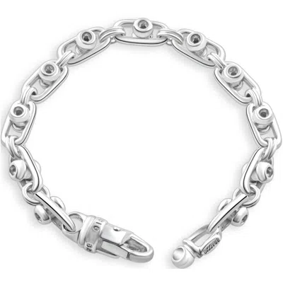 Pompeii3 Men's 14k Gold (49gram) Or Platinum (92gram) 7.5mm Link Bracelet 8.5" In Silver