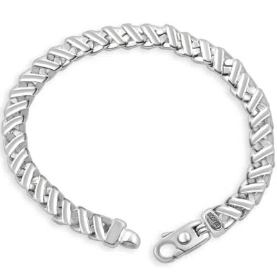 Pompeii3 Men's 14k Gold (50gram) Or Platinum (94gram) 8mm Link Bracelet 8.5" In Brown