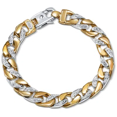 Pompeii3 Men's 14k Gold (57gram) Or Platinum (107gram) 10mm Diamond Bracelet 8.5" In Multi