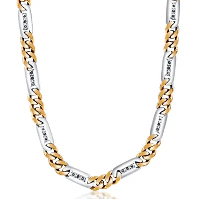 Pompeii3 Men's 14k Gold (58gram) Or Platinum (109gram) 7.5mm Diamond Chain Necklace 20" In Silver