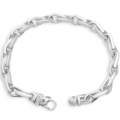 Pompeii3 Men's 14k Gold (60gram) Or Platinum (94gram) 8mm Link Bracelet 9" In Silver