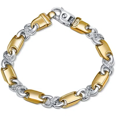 Pompeii3 Men's 14k Gold (63gram) Or Platinum (118gram) 9.5mm Diamond Bracelet 8.5" In Multi