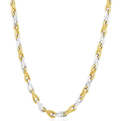 Pompeii3 Men's 14k Gold (65gram) Or Platinum (122gram) 6mm Link Chain Necklace 20" In Silver