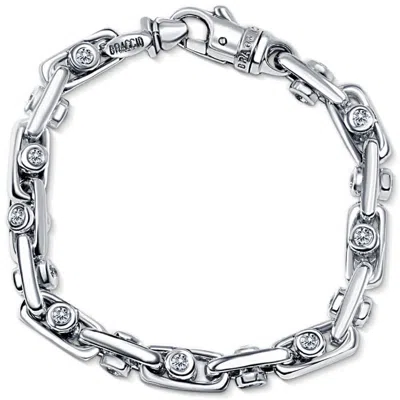 Pompeii3 Men's 14k Gold (70gram) Or Platinum (126gram) 8mm Diamond Bracelet 9" In Silver