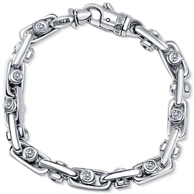 Pompeii3 Men's 14k Gold (78gram) Or Platinum (126gram) 8mm Diamond Bracelet 9" In Silver