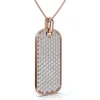 Pompeii3 Men's 1ct Diamond Dog Tag Pendant 14k Gold Necklace Lab Grown 18" Chain In Gold