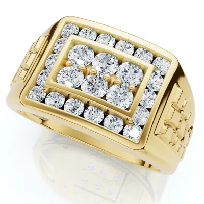 Pompeii3 Men's 1ct Diamond Nugget Ring 10k Gold Lab Grown In Multi