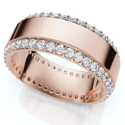 Pompeii3 Men's 1ct Diamond Wedding Ring 8mm 14k Gold Polished Band Lab Grown Size: 6 In Transparent