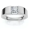 Pompeii3 Men's 1ct Princess Cut Diamond Wedding Anniversary Ring 14k Gold Or Pt Lab Grown In Silver