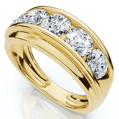Pompeii3 Men's 2ct Diamond Accented Wedding Anniversary Ring 10k Gold Lab Grown