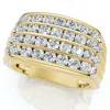 Pompeii3 Men's 2ct Diamond Ring Gold Multi Row Wedding Anniversary Band Lab Grown