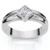 Pompeii3 Men's 3/8ct Princess Cut Diamond Bezel Polished Wedding Ring 14k Gold Lab Grown In Multi