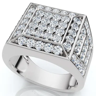 Pompeii3 Men's 3ct Square Diamond Fashion Pinky Ring 10k Gold Lab Grown In Multi