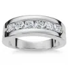 Pompeii3 Men's 5/8ct Diamond 7-stone Polished Wedding Ring Lab Grown 10k Gold In Multi