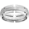 Pompeii3 Men's 7mm Modern Link Edge Wedding Ring In White, Yellow, Or Rose Gold In Multi