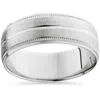 Pompeii3 Men's 8mm Platinum Satin Wedding Band Bands Mens Rings Size Selectable In Multi