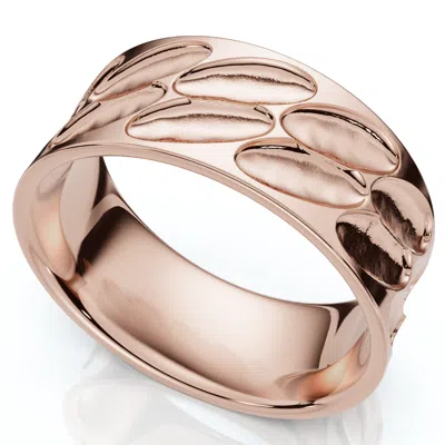 Pompeii3 Men's 8mm Wide Band Flat Wedding Ring In 14k Gold Or Platinum In Pink