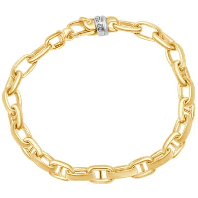 Pompeii3 Men's Anchor & Round Link 14k Gold (43gram) Or Platinum (69gram) 7.5-8mm Bracelet 8.75" In Multi