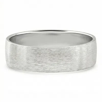 Pompeii3 Men's Brushed Wedding Anniversary Band 14k Gold Or Platinum In Metallic