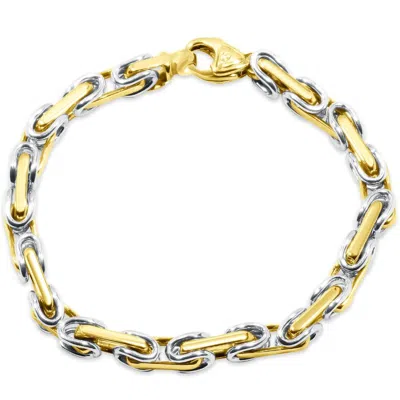 Pompeii3 Men's Byzantine Link 14k Gold (49gram) Or Platinum (93gram) 9.5mm Bracelet 8.5" In Multi