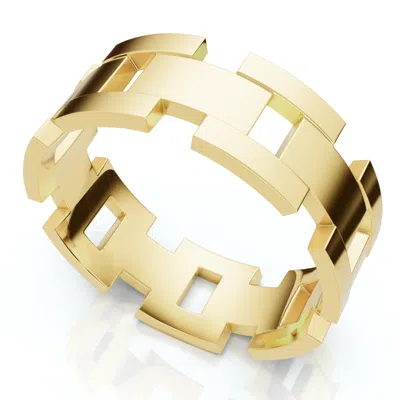 Pompeii3 Men's Calvin 8mm Interlocked Wedding Band 10k Gold Band