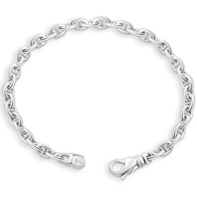 Pompeii3 Men's Classic Anchor 14k Gold (19gram) Or Platinum (35gram) 5.5mm Link Bracelet 8.5" In Silver